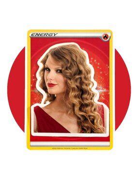 Girly Pop Music Vinyl Sticker (KK23): Taylor Swift with Fire Energy Card